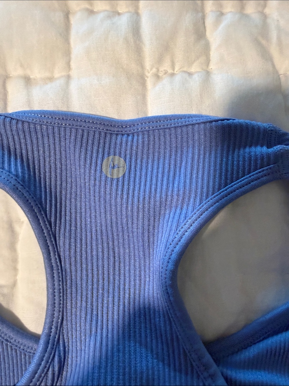 90 Degree By Reflex Front-Zip Ribbed Sports Bra - Periwinkle - Picture 5 of 6